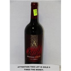 750ML BOTTLE APOTHIC CRUSH RED WINE14.5%  X6