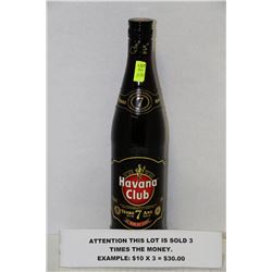 750ML HAVANA CLUB 7 YR RUM 40% X3