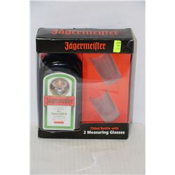 750ML BOTTLE JAGERMEISTER 35% COMES WITH 2