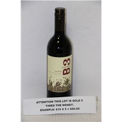 750ML BOTTLE B3 OKANAGAN SHIRAZ RED WINE 13% X5