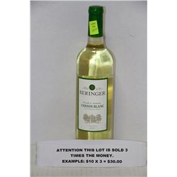 750ML BOTTLE BERINGER CHENIN BLANC 11.5% X3
