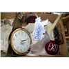 Image 1 : BOX W/MOOSE HORN, CLOCK, WOLF PIC.,
