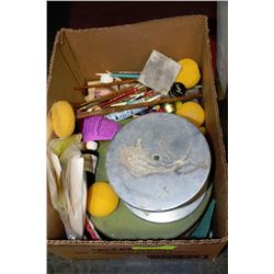 BOX OF ARTIST SUPPLIES