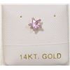 Image 1 : 14K GOLD PINK CUBIC ZIRCONIA STAR NOSE RING