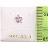 Image 2 : 14K GOLD PINK CUBIC ZIRCONIA STAR NOSE RING