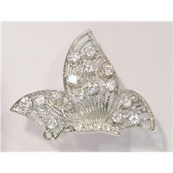 STERLING SILVER CUBIC ZIRCONIA BROOCH