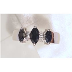 STERLING SILVER SAPPHIRE (0.82CT) RING