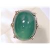 Image 1 : STERLING SILVER GREEN AGATE RING