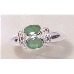 STERLING SILVER EMERALD RING