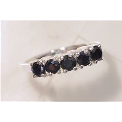 STERLING SILVER SAPPHIRE RING