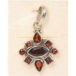 STERLING SILVER GARNET PENDANT