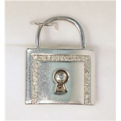 STERLING SILVER DIAMOND (0.20CT) PADLOCK PENDANT