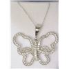 Image 1 : 10K GOLD CUBIC ZIRCONIA BUTTERFLY PENDANT NECKLACE