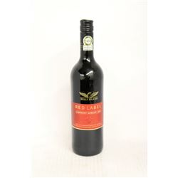 BOTTLE OF RED LABEL CABERNET MERLOT