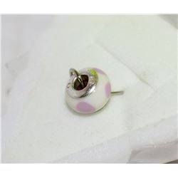 STERLING SILVER PINK POLKA DOT PENDANT