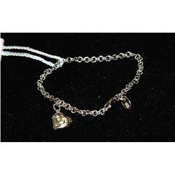 Sterling Silver Rhodium Plated Diamond Heart