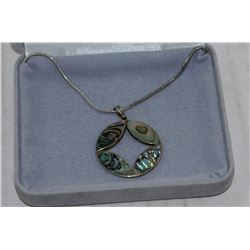 .925 SILVER SEASHELL PEARL PENDANT & CHAIN