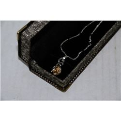 SWAROVSKI PENDANT AND NECKLACE (YELLOW)