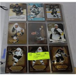 4 SHEETS OF SIDNEY CROSBY HOCKEY CARDS