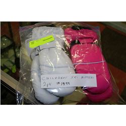 2 PK OF CHILDRENS SKI MITTENS