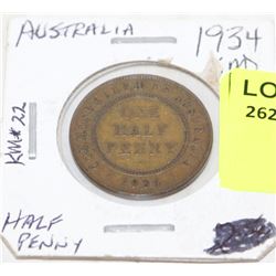 1934 AUSTRALIA 1/2 PENNY