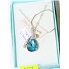 Image 1 : .925 SILVER SWAROVSKI ELEMENT BLUE NECKLACE