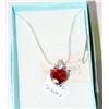 Image 1 : .925 SILVER RED HEART NECKLACE W/ SWAROVSKI
