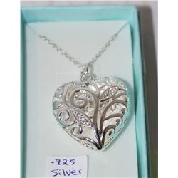 .925 SILVER OPEN HEART NECKLACE