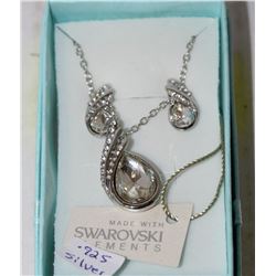 .925 SWAROVSKI ELEMENT NECKLACE + EARRING SET