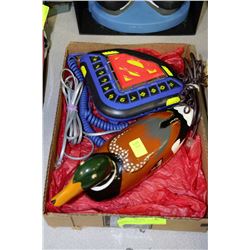 WOODEN DUCK DECOY PHONE & SUPERMAN PHONE
