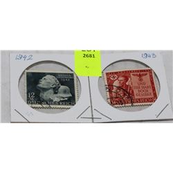 2 NAZI WAR STAMPS