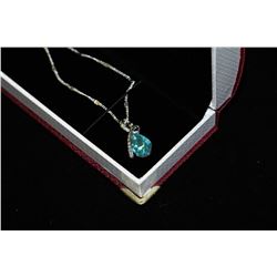 SWAROVSKI CRYSTAL PENDANT & NECKLACE (BLUE)