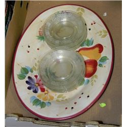 BOX OF CORNFLOWER DESSERT DISHES & LARGE U.S