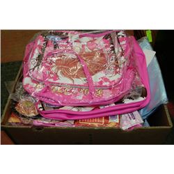 BOX OF LARGE ANIMATED TOTES