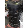 Image 1 : LARGE PLASTIC STORAGE BIN WITH WEELS & LATCH ON