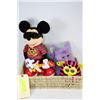 Image 1 : BASKET W/COLLECTIBLE MICKEY MOUSE &