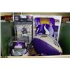 Image 1 : BOX WITH NFL VIKING COLLECTOR'S ITEMS -