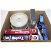 Image 1 : BOX OF COMPUTER COMPONENTS INCLUDING BLANK DVD'S,