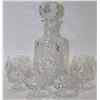 Image 1 : CRYSTAL DECANTER WITH 6 CRYSTAL GLASSES