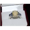 Image 1 : #1-STERLING SILVER OPAL & SAPPHIRE (0.60CT) RING