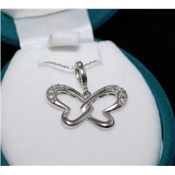 #2-STERLING SILVER DIAMOND (0.18CT) BUTTERFLY