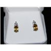 Image 1 : #4-STERLING SILVER CITRINE & DIAMOND EARRINGS