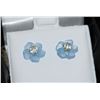 Image 1 : #11-14K GOLD AQUAMARINE EARRINGS WITH CHALCEDONY