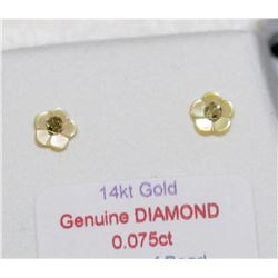 #12-14K GOLD DIAMOND EARRINGS WITH MOTHER OF PEARL