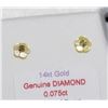Image 1 : #12-14K GOLD DIAMOND EARRINGS WITH MOTHER OF PEARL