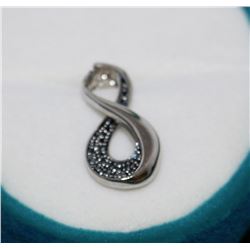 #13-STERLING SILVER BLUE DIAMOND (0.12CT) PENDANT