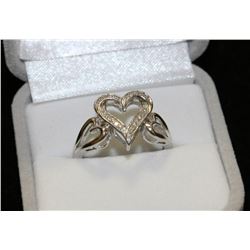 #21-STERLING SILVER DIAMOND (0.10CT) HEART DESIGN