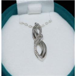 #24-STERLING SILVER DIAMOND (0.08CT) PENDANT
