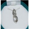 Image 1 : #24-STERLING SILVER DIAMOND (0.08CT) PENDANT