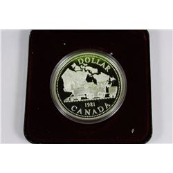 1981 CASED PROOF TRAIN SILVER DOLLAR